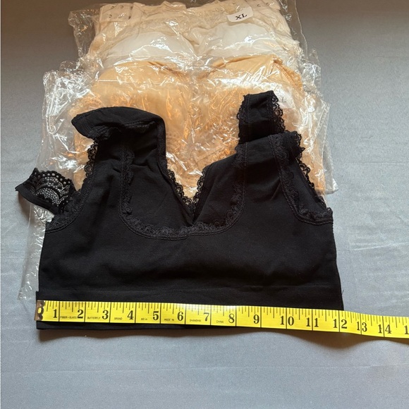 New Set of Three Lace Bras XL  Type of Sexy Sports Bra in Nude, Black and White - Picture 6 of 10